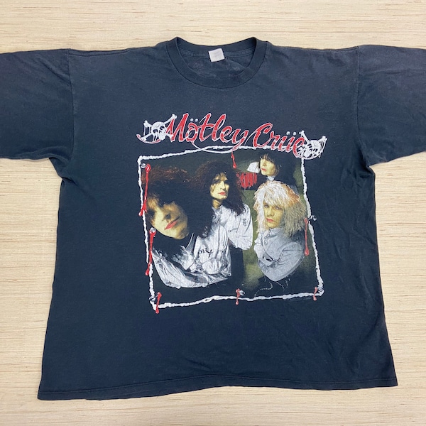 Vintage 1989 Motley Crüe Dr Feel Good Tour Band T-Shirt size L