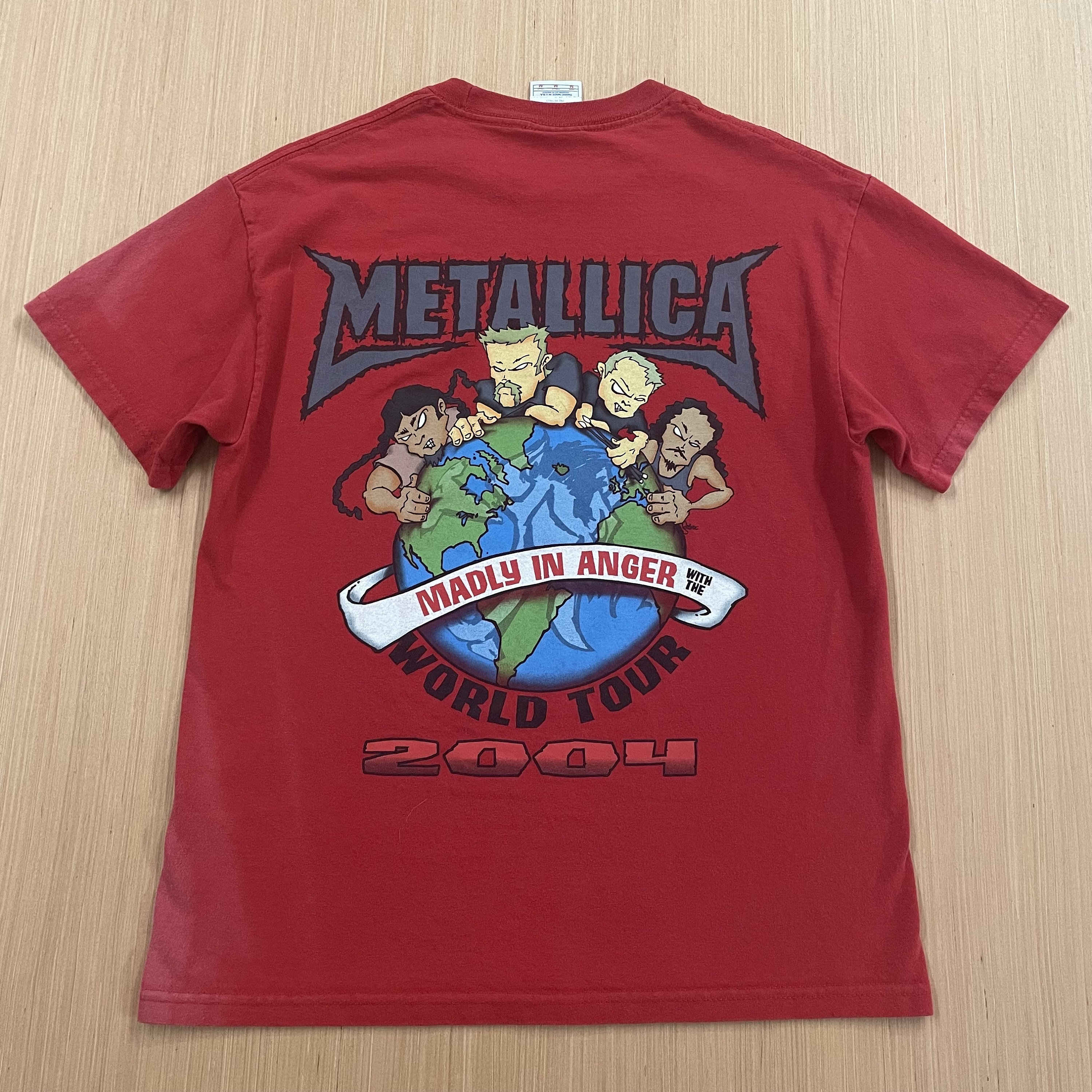 Vintage 2004 Metallica Madly in Anger World Tour Band T-shirt Size 