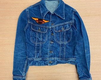 Youth Vintage US Top Denim Jacket with Harley Davidson Patches