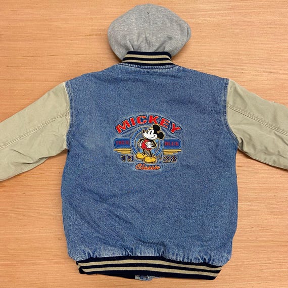 d*7様 Disney Mickey Jacket Mサイズ Disney Mickey Mouse Authentic Varsity Button Up Jacket Japan