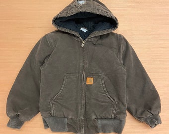 Carhartt WorkWear-jas met volledige ritssluiting en capuchon voor jongeren, maat jeugd klein (8-10)