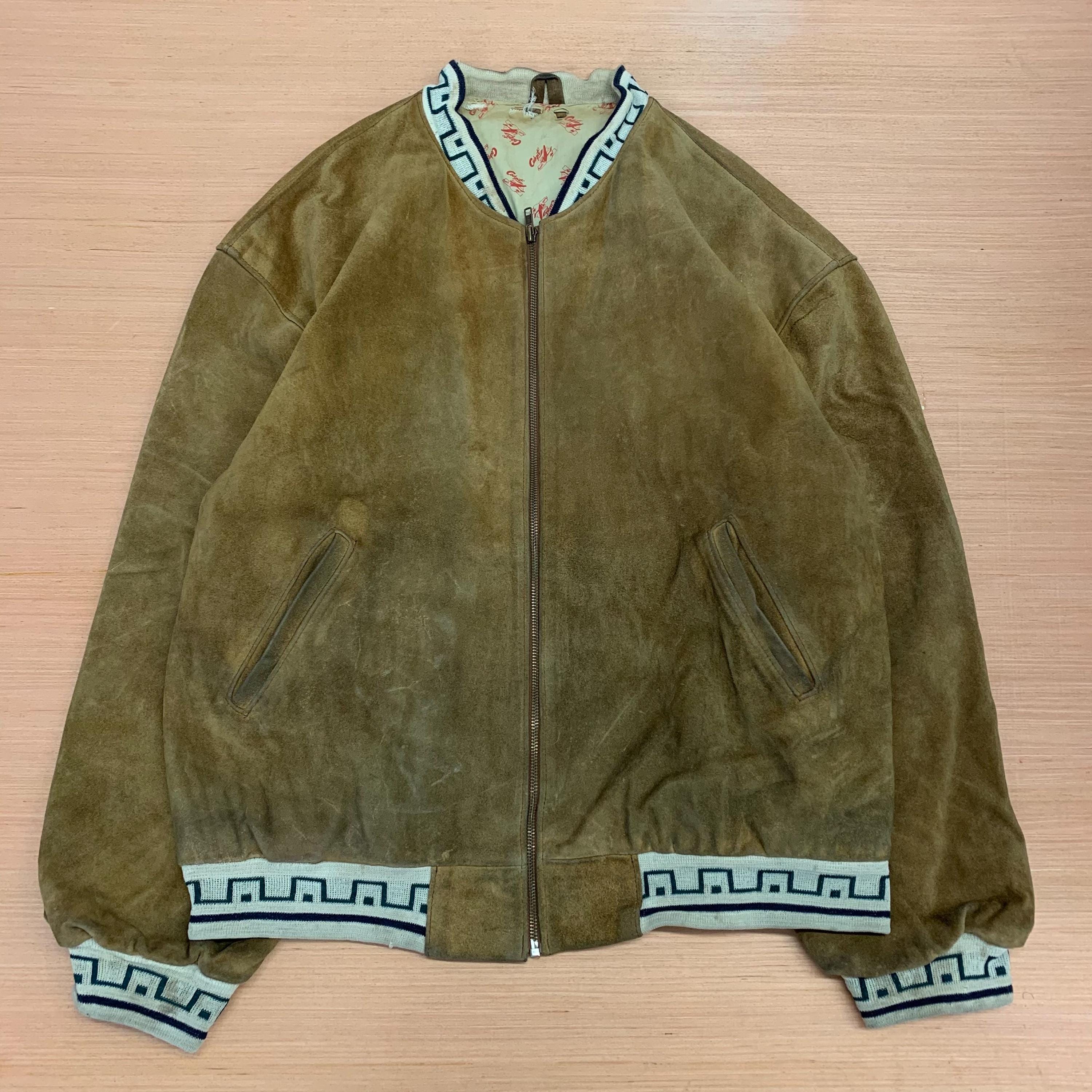 Genuine Leather Vintage Suede Zip up Jacket - Etsy