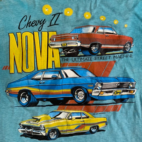 Vintage 1980s Chevy II Nova Graphic T-shirt size M - image 2