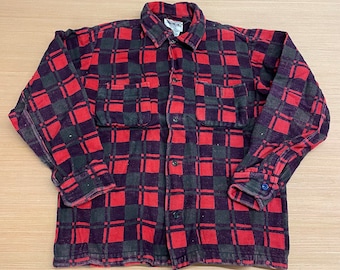 Vintage 1970s Made in China Champion Button Up Flannel Shirt