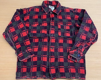 Champion Vintage Flannel Classic Buffalo Plaid Winter Layer Fall Shirt Red and Black Lumberjack Camping Gear Vntg Mens XS Etsy