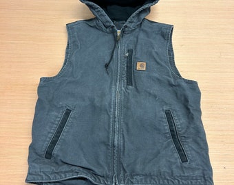 Carhartt Lined Outerwear Vest With Hood Size Medium