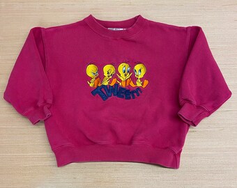 Youth Tweety Bird Looney Tunes Crewneck Size Youth Small