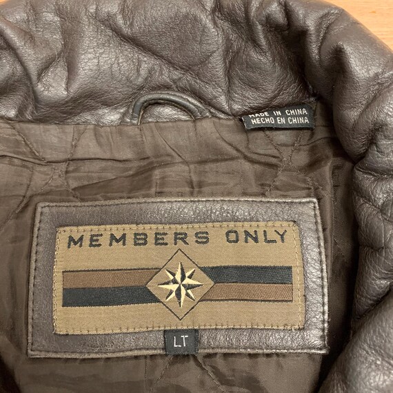 Vintage Members Only Genuine Leather Zip Up Jacket Size LT