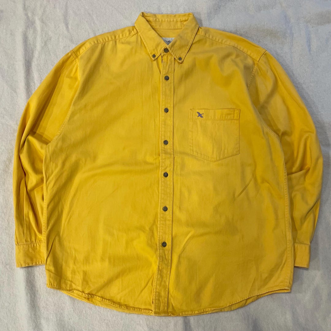 Eddie Bauer Long Sleeve Button-Down Check Shirt, Men's Size L cotton blue type Vintage Second Hand