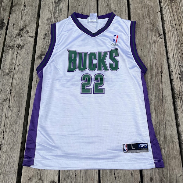 youth Vintage Bucks 22 NBA Basketball reebok Jersey size L