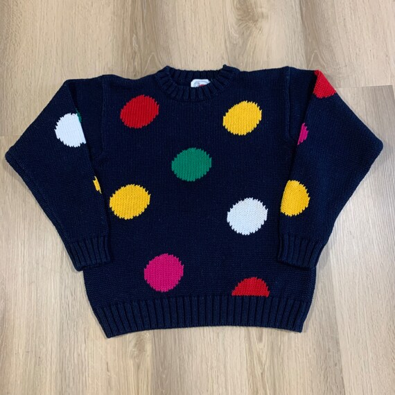 Marsh Landing Petites Wool Pullover Vintage Polka Dot Pattern Etsy