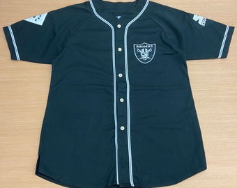 Vintage 1990’s Oakland Raiders Baseball Style Jersey Size XL