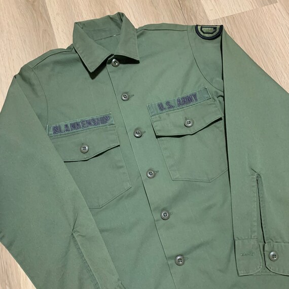 Vintage 1970s OG 507 Button Up Military Shirt - image 2