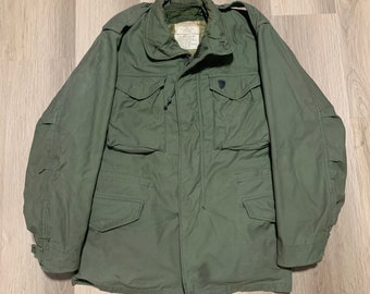 1970s US Army Vintage OG 107 Field Coat And Military Liner Size S