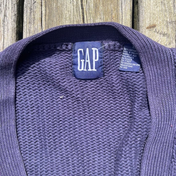 Gap Vintage Knit Cardigan Button Up Wool Pattern … - image 2