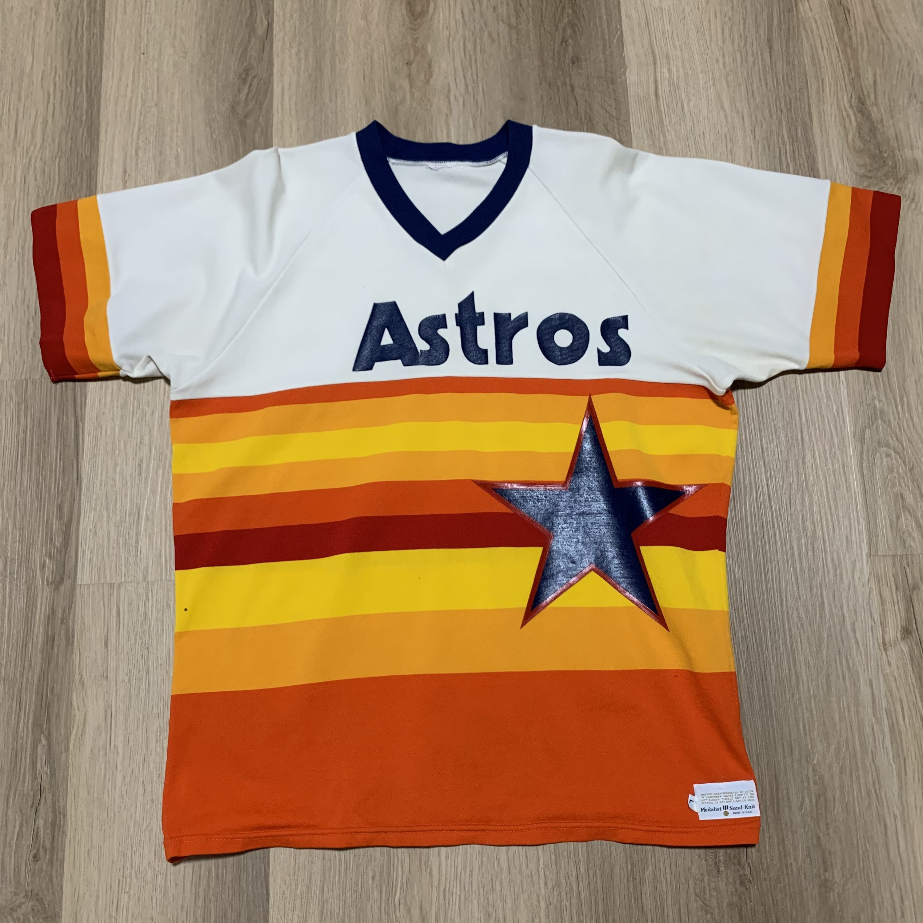 Vintage Houston Astros 1970s MLB Pullover Baseball Jersey Size 