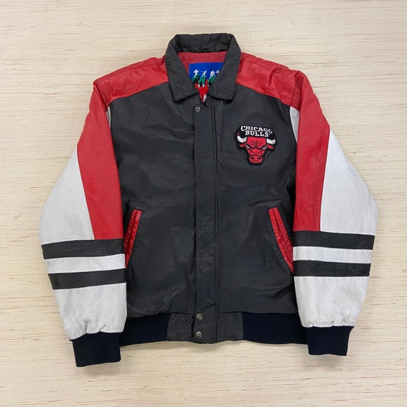 Vintage Chicago Bulls NBA Varsity Letterman Black Bomber Leather Men's  Jacket
