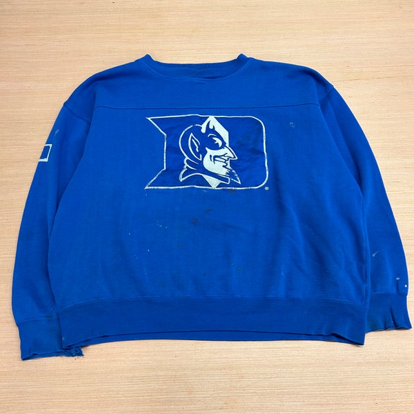 Vintage Universidad de Duke Blue Devils Crewneck Sudadera tamaño L