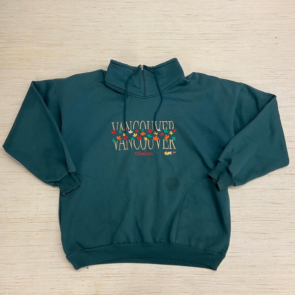 Vintage Vancouver Kanada Rollkragen Pullover Sweatshirt Größe Medium