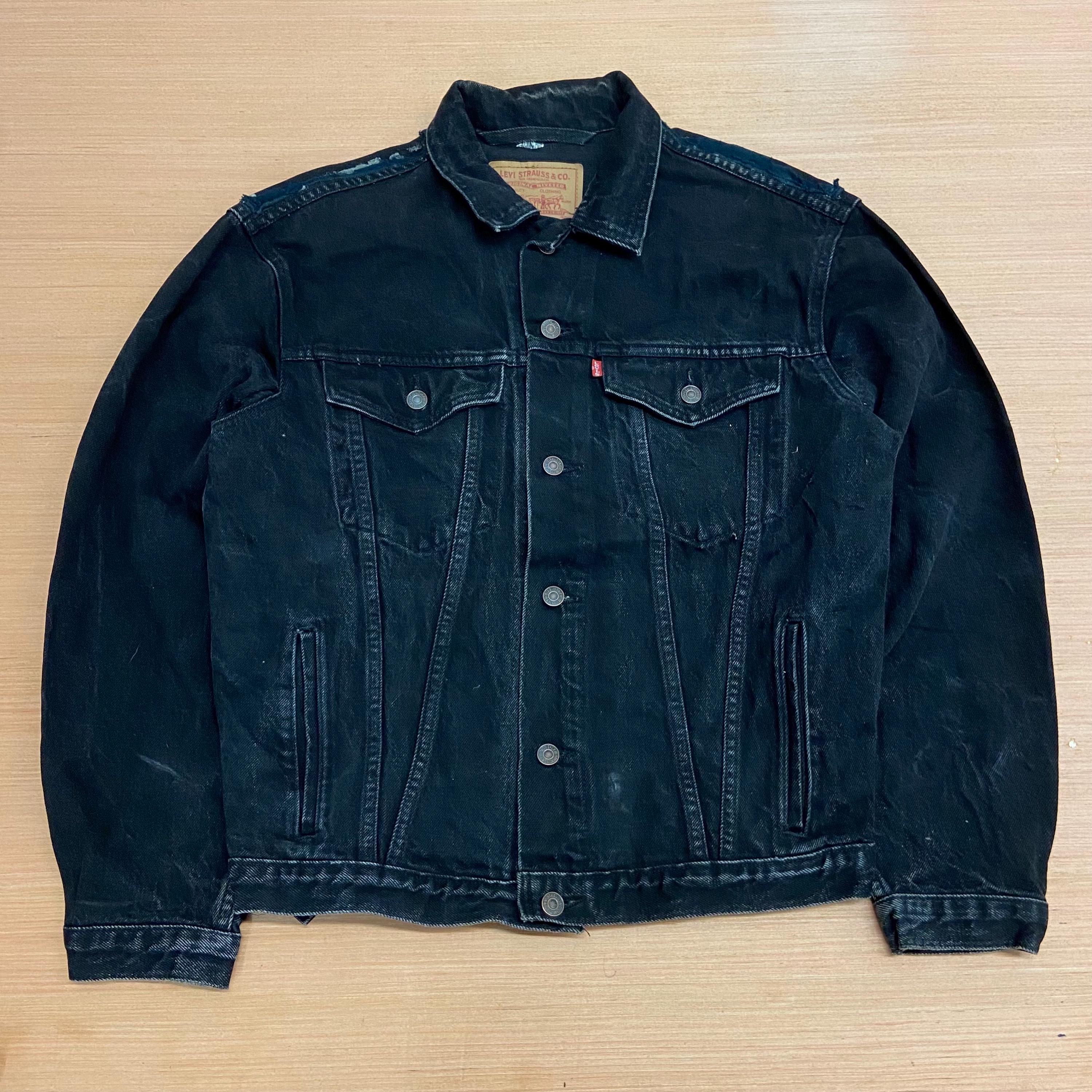 Levis Black Denim Jacket - Etsy