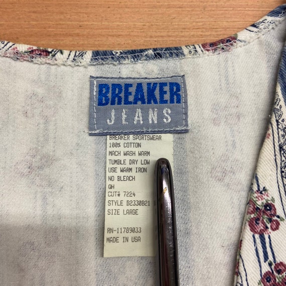 Vintage Womens Breaker Jeans Patterned Vest Size … - image 3