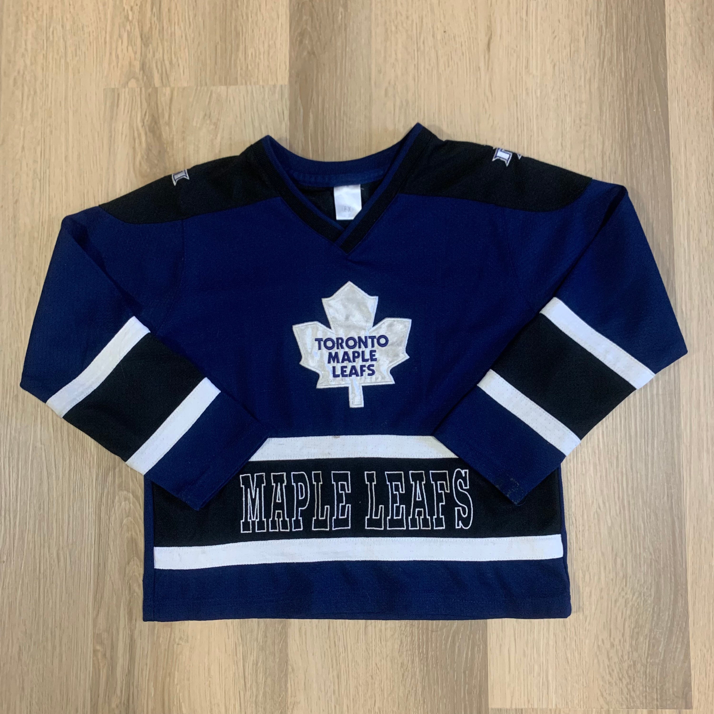 Toronto Maple Leafs Starter Cross Check Jersey V-Neck Long Sleeve T-Shirt -  Gray/Blue