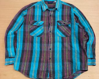 Chemise boutonnée à carreaux Dakota vintage, grande taille