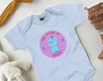 Feminist babygrow: The future is female, perfect baby shower gift