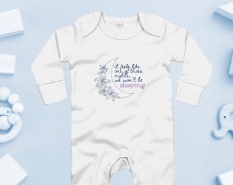 Taylor swift inspired sleepsuit with mittens, 100% organic cotton, perfect baby shower gift for new mom or for mother's day