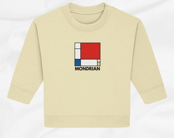 Pull bébé mondrian amateur d'art, cadeau parfait pour une baby shower, cadeau nouvelle maman, cadeau nouveau papa