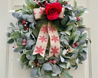 Christmas greenery wreath