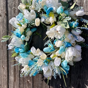 Spring summer tulip wreath,Spring front door wreath, summer wreath, Mother’s Day wreath, house warming gift, front door wreath, everyday wre