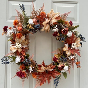 Fall Wreath, farmhouse wreath for front door, Autumn wreath