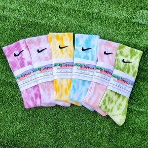 Handmade tie-dye socks NIKE/Unisex cotton socks dyed with love/ personalized gift for whole family. kids & adult socks size