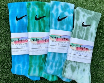 Tie dye socks- hand-dyed Nike socks. Engage with these personalized Nike Socks  for kids, Men and Women. Unique, Authentic, &Made with Love.