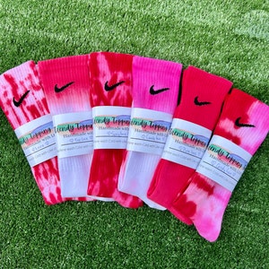 Tie dye socks Unique Hand-Dyed Nike Socks for Women and Men - Perfect for Valentine's Day, Anniversaries, and More