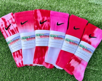 Tie dye socks Unique Hand-Dyed Nike Socks for Women and Men - Perfect for Valentine's Day, Anniversaries, and More