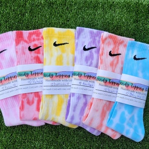 Tie-Dye NIKE Socks - Handmade Perfect for the whole family Gift Idea in Beautiful Pastel Colors. Step Up Your Sock Game with Our Engaging