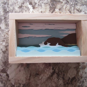 5&quot;x3&quot; Coastal Shadowbox - SVG, die cut
