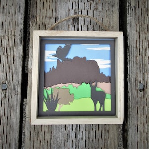 Antelope Shadowbox - Arizona/Desert-Themed Square Shadowbox, SVG