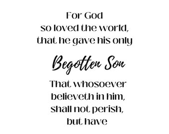 Jean 3:16 Car Dieu a tant aimé le monde SVG, PNG, PDF Cricut, fichier de coupe Silhouette