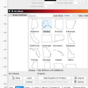 Lightburn Art library - State Outlines
