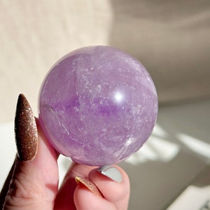 Dainty Pink Purple Amethyst Crystal Sphere 130g 4.6oz 40mm 1.6in Highly Polished Clear Purple Amethyst Crystal Orb SP5