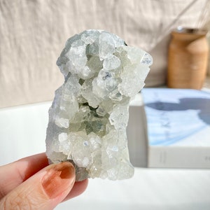 Large Druzy on Sugar Druzy Apophyllite Cluster Diamond Cube Druzy Formations 144g 7x4x3cm 5.1oz 2.8x1.6x1.2in 2i