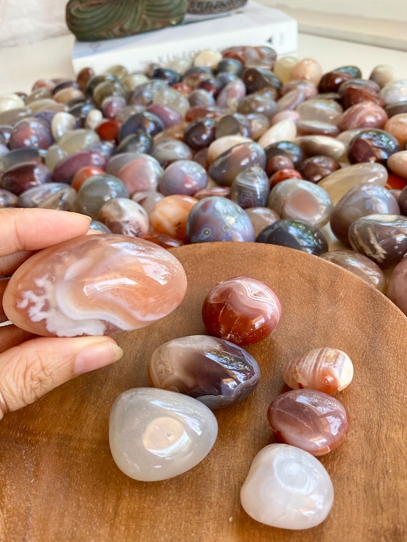 3 Extra Large Blue Carnelian White Carnelian Tumbles 20-33g 0.7