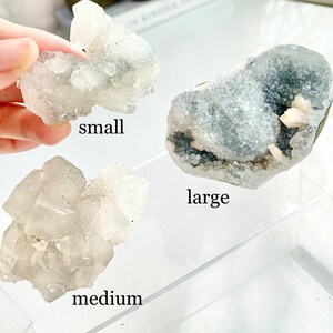 Small Medium or Large Apophyllite Cluster Diamond Cube Druzy Formations 2-250g 1-9oz 4-11cm 2-4&quot; Crystal Display Crystal Cluster