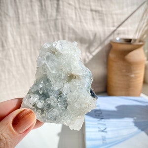 Double Sided Druzy Apophyllite Cluster Large Druzy on Top Sugar Druzy on Bottom 48g 6x6x1cm 1.7oz 2.4x2.4x0.4in 2B