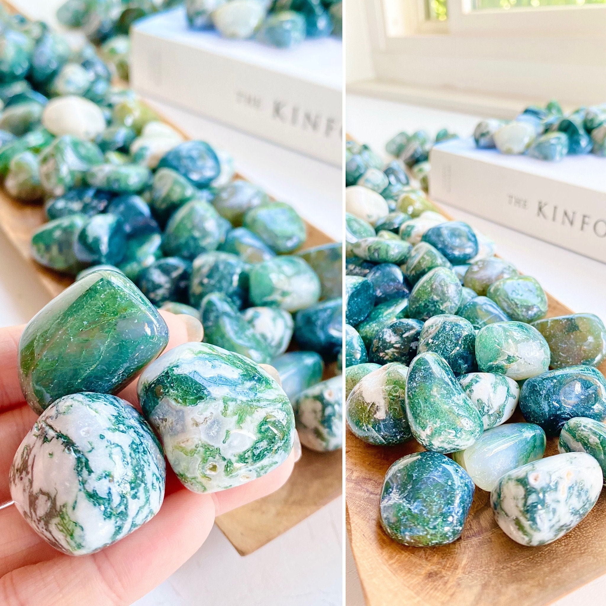 Black and white moss agate hotsell