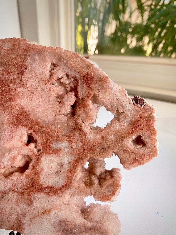 Light Pink Amethyst Slab Druzy Multi Color Geode 1kg 2.2 Lb 21cm 9
