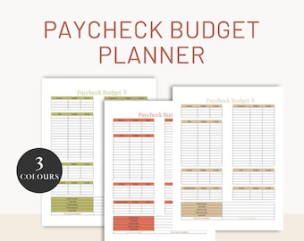 Paycheck Budget Planner| Bi-Weekly Paycheck Budget| Paycheck Printable